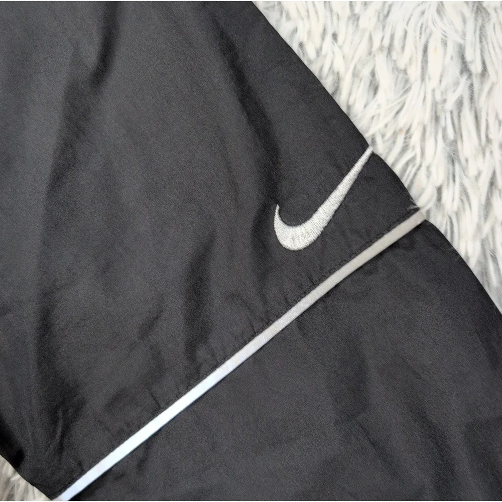 Vintage Nike Jacket Mens XL Black 90's Windbreaker Half Zip Up Pockets Swoosh
